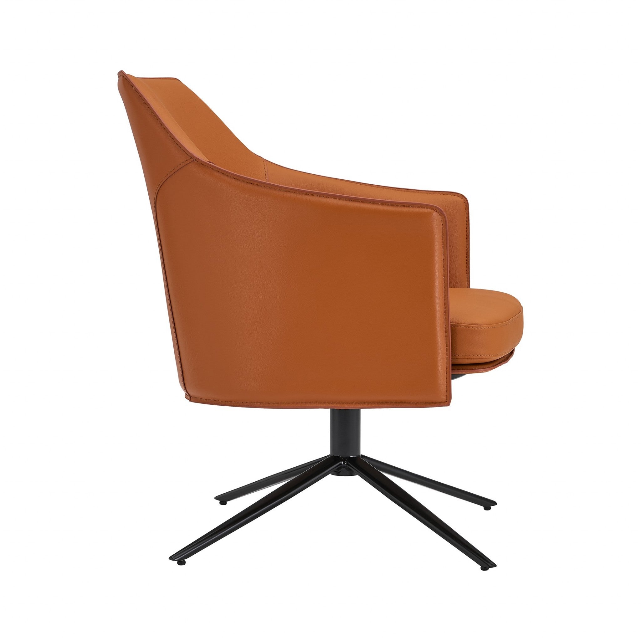 26" Faux Leather Spider Leg Swivel Chair