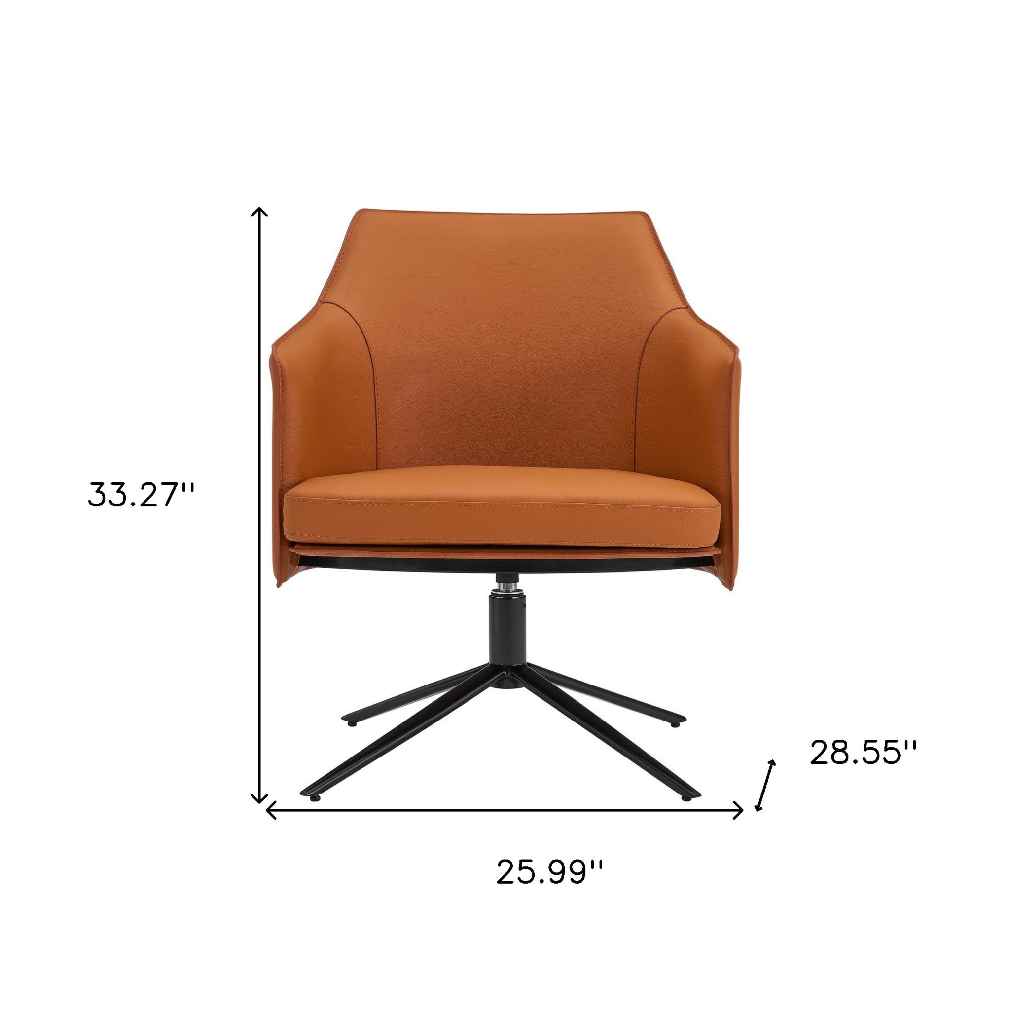 26" Faux Leather Spider Leg Swivel Chair