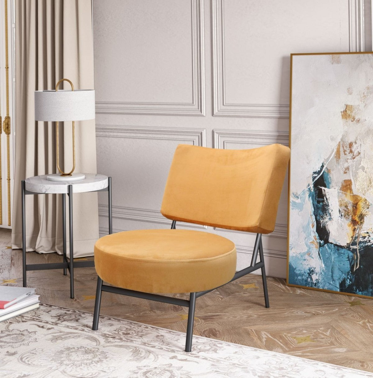 28" Orange Round Bottom Chair