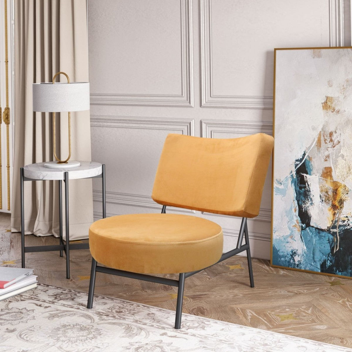 28" Orange Round Bottom Chair