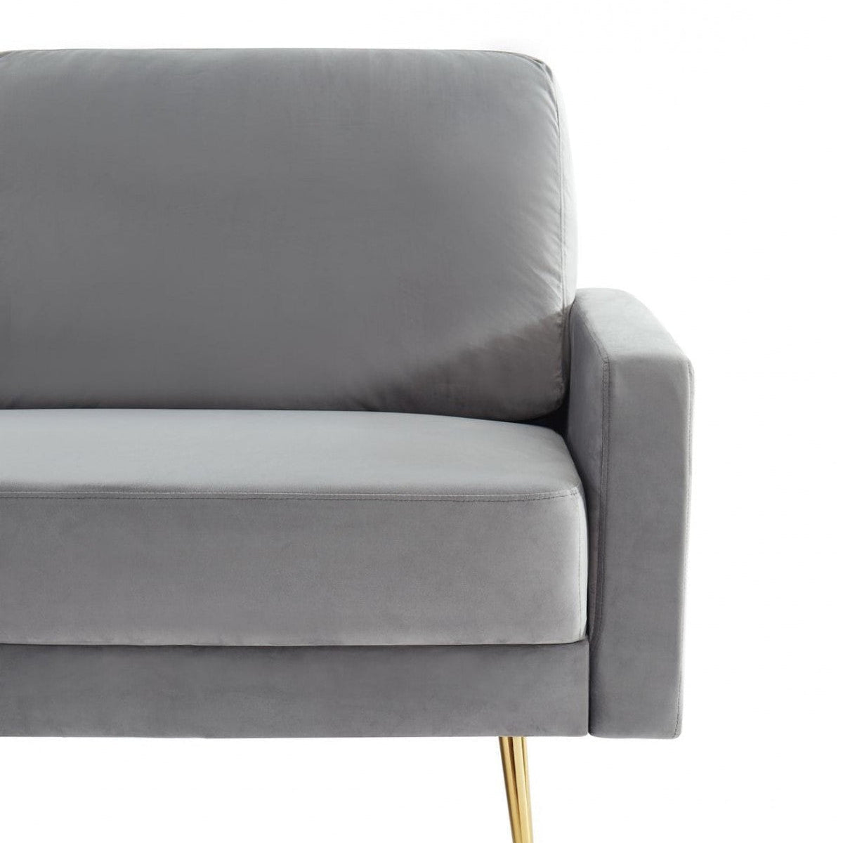 72" Gray Velvet Mid-Century Modern Sofa