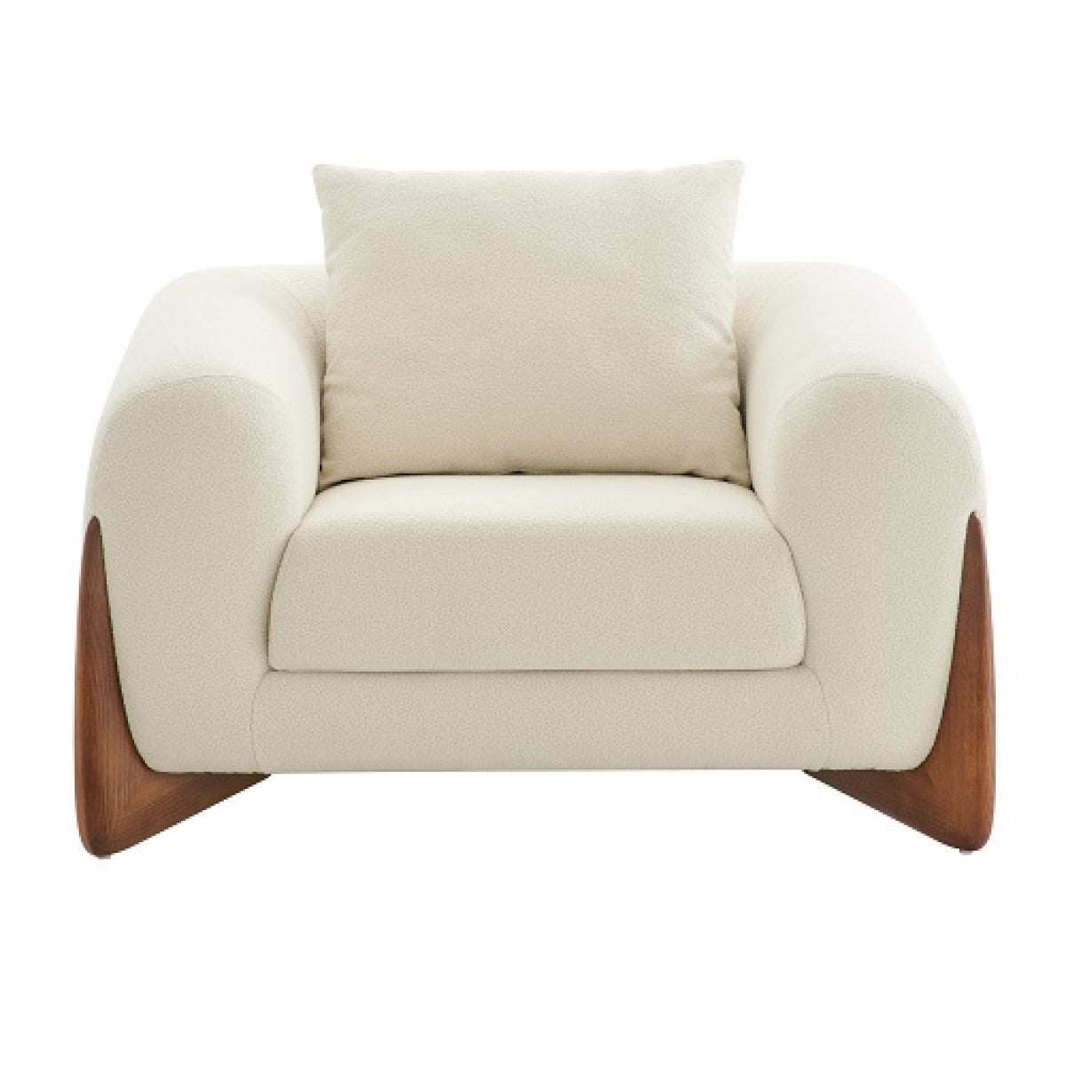 45" Cream Modern Round Arm Chair