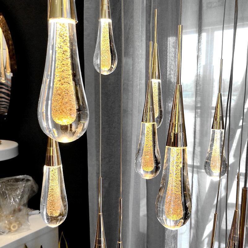 Gold Droplet Pendant Light