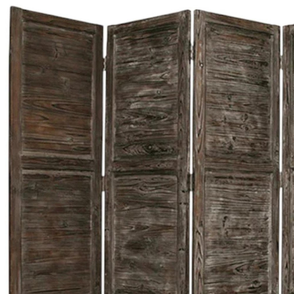 84" Wood Folding Four Panel Room Divider