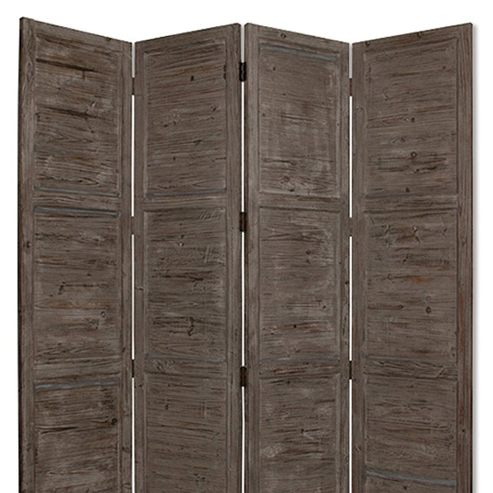 84" Wood Folding Four Panel Room Divider