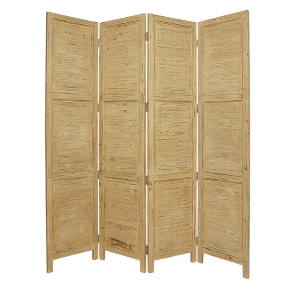 84" Wood Folding Four Panel Room Divider