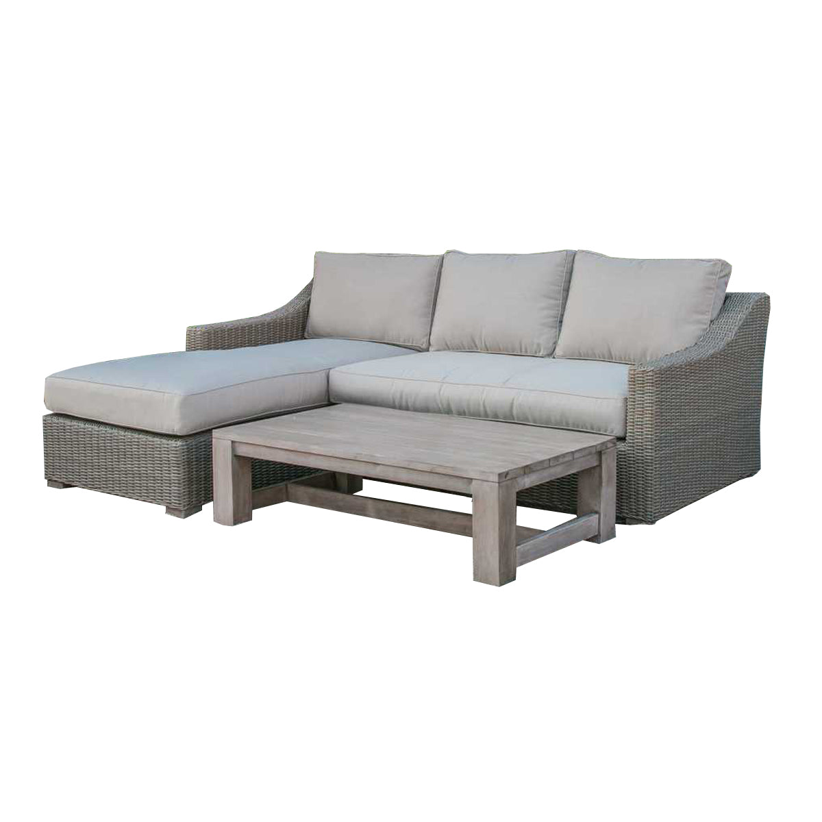 Gray Rattan Outdoor Sectional Sofa