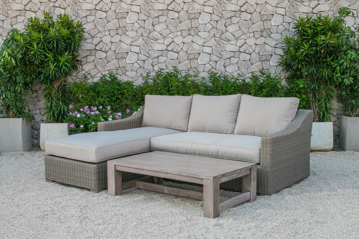 Gray Rattan Outdoor Sectional Sofa