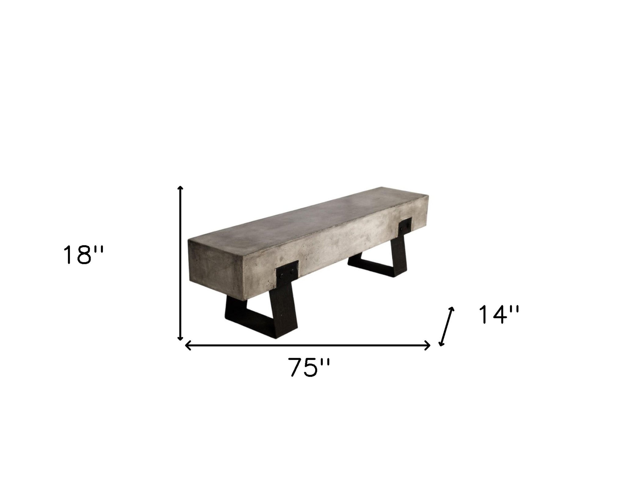 75" Indoor/Outdoor Concrete Bench