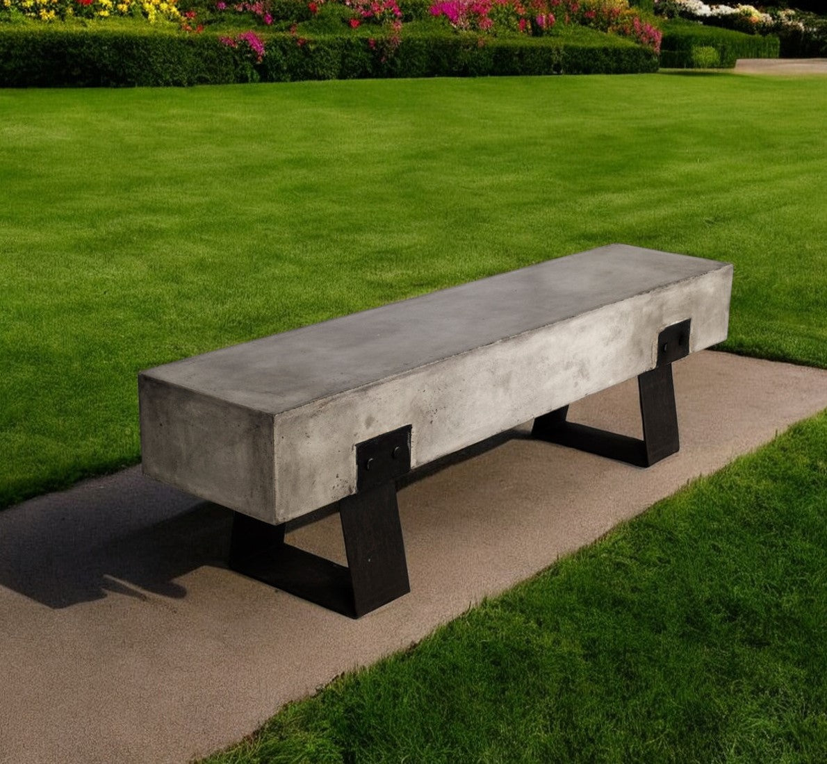 75" Indoor/Outdoor Concrete Bench