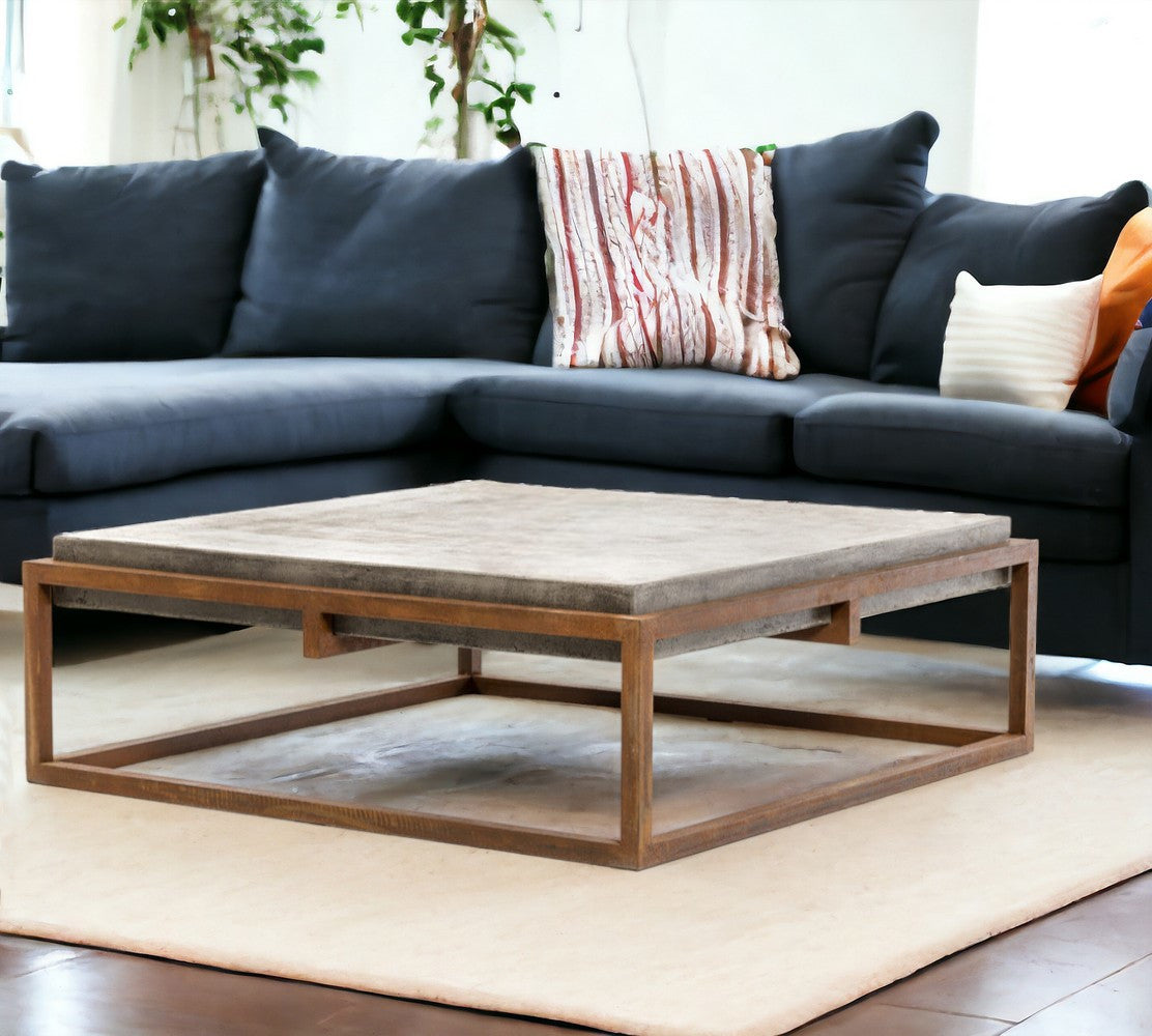 42" Bronze Concrete Top Coffee Table