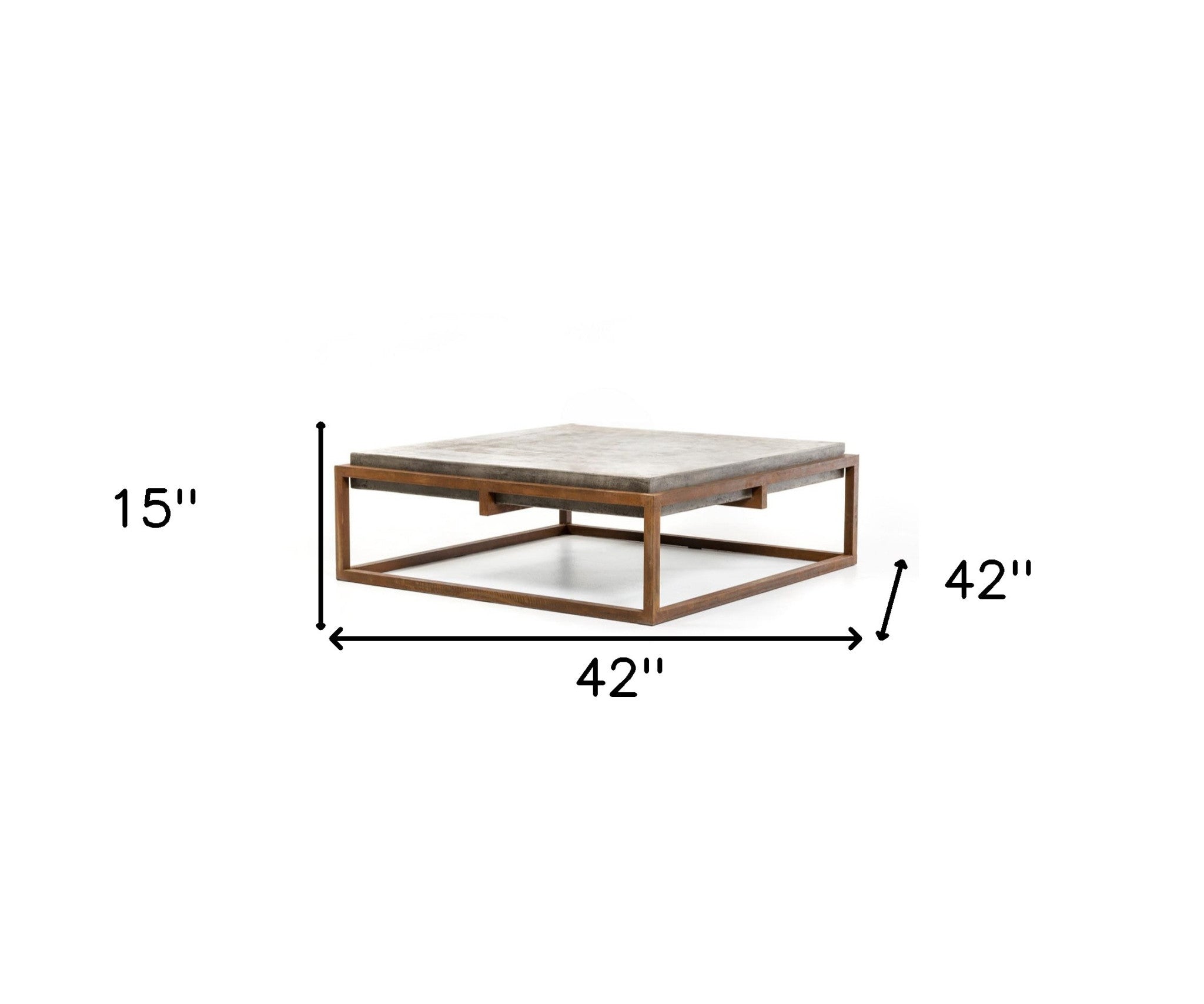 42" Bronze Concrete Top Coffee Table