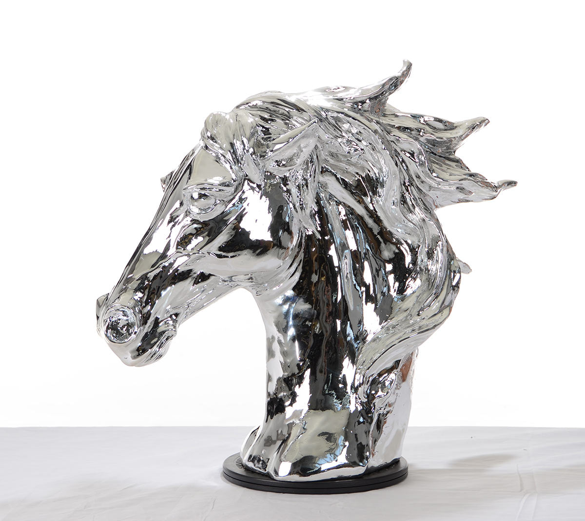 Silver Horse Head Sculpture