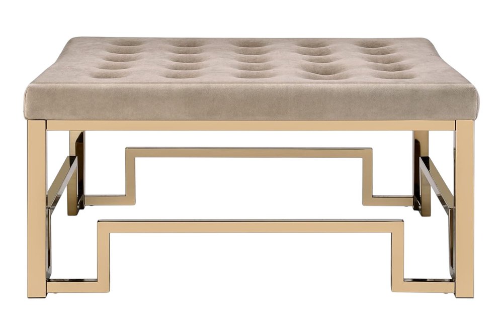 36" Champagne Tufted Cocktail Ottoman