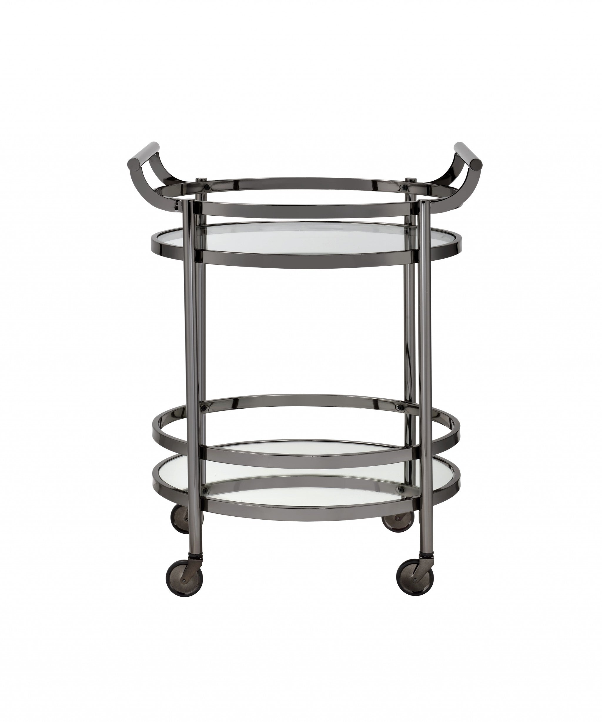 27" Gray Glass Serving Cart