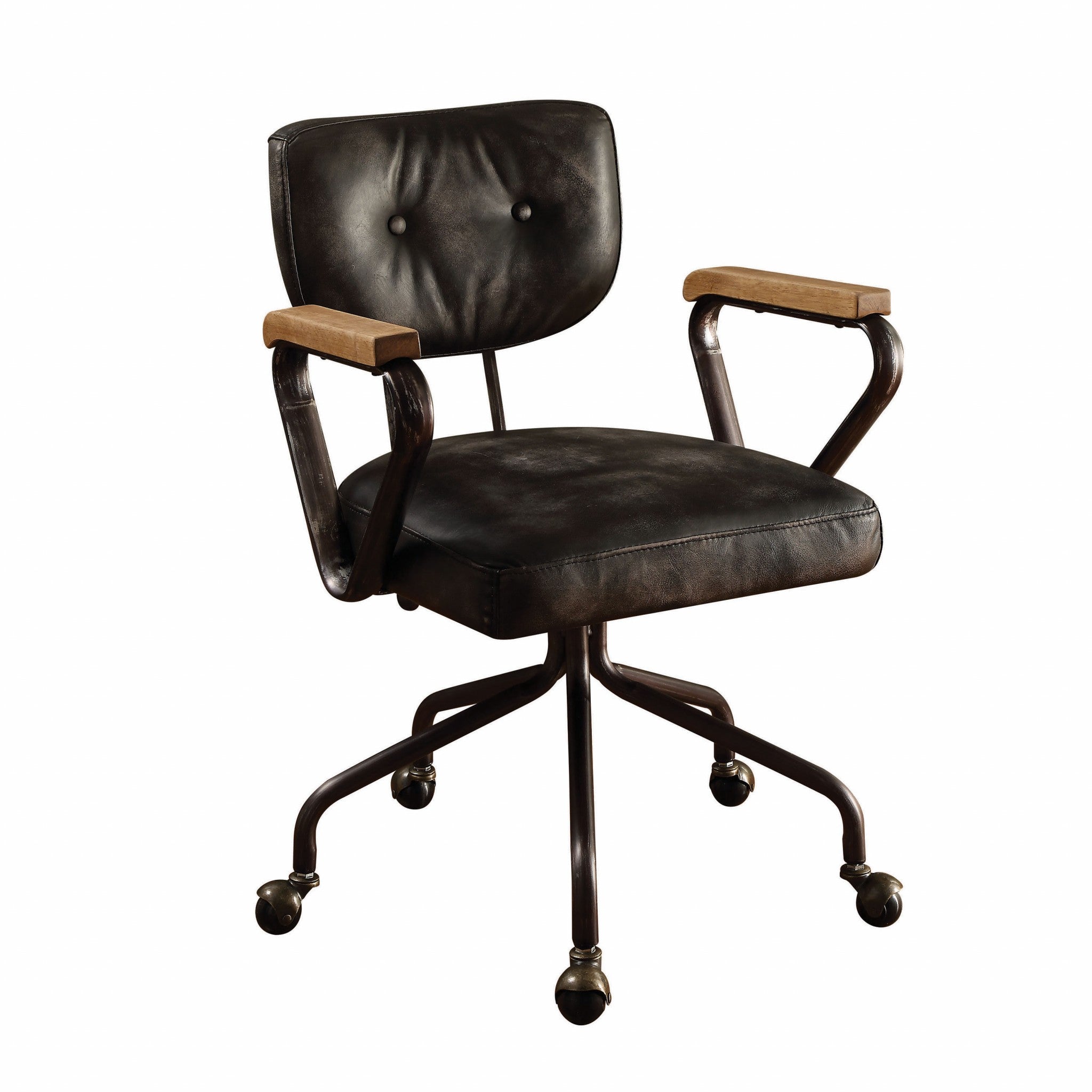 24" Leather Low Back Office Chair