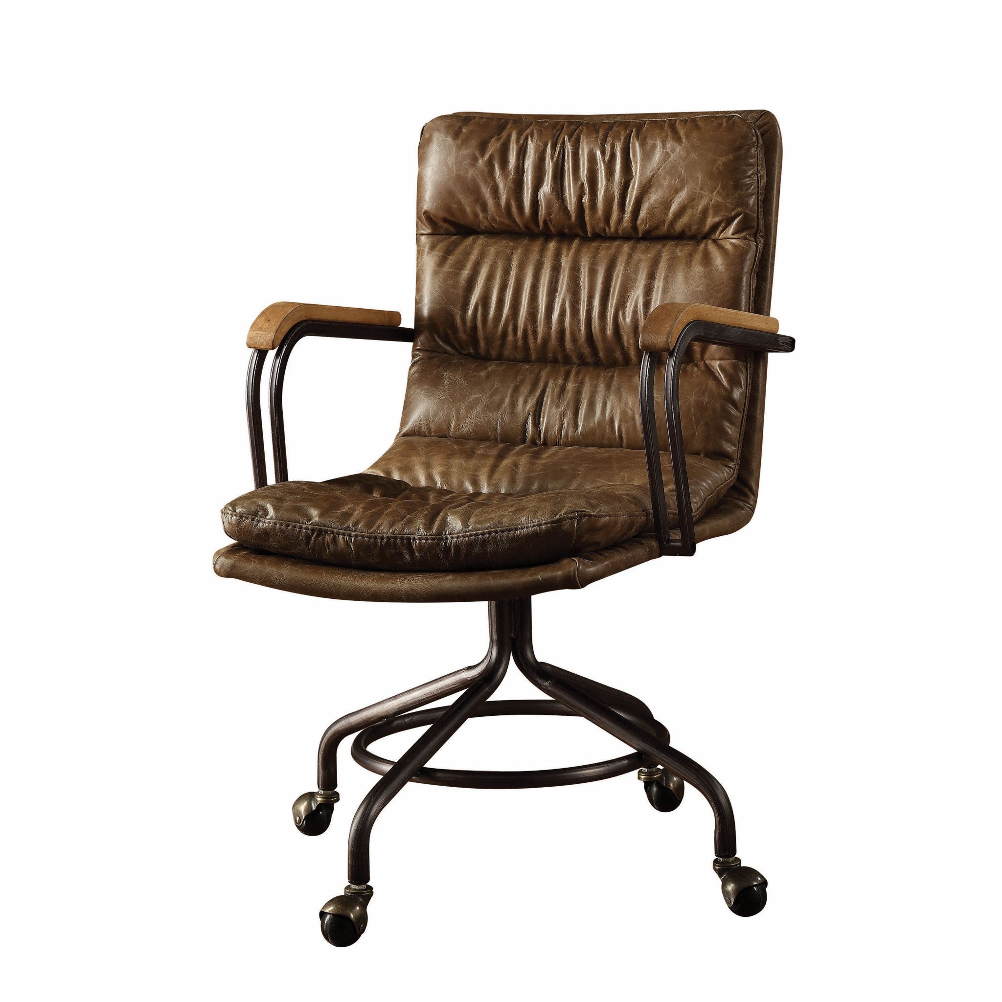 26" Genuine Leather Swivel Office Chair