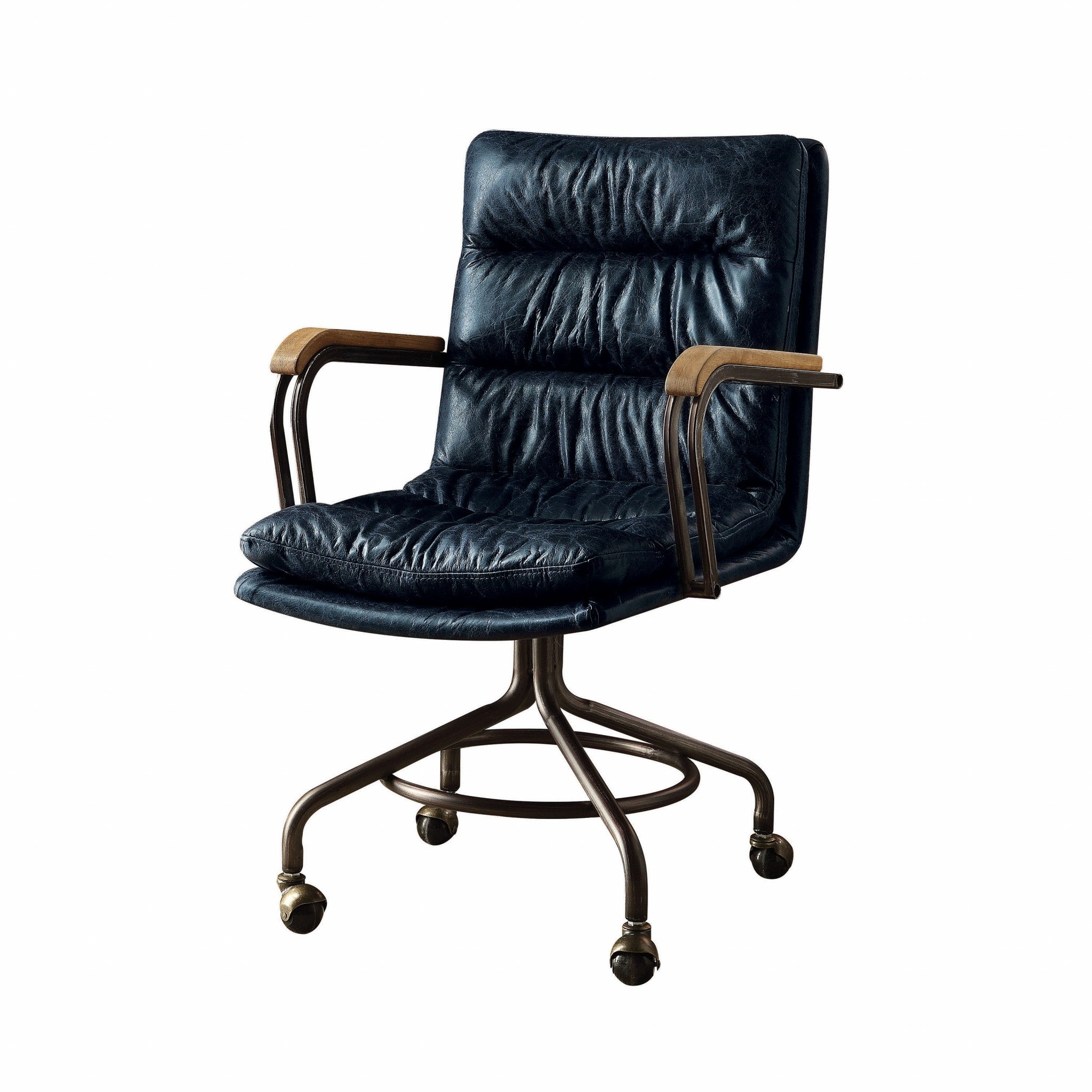 26" Genuine Leather Swivel Office Chair