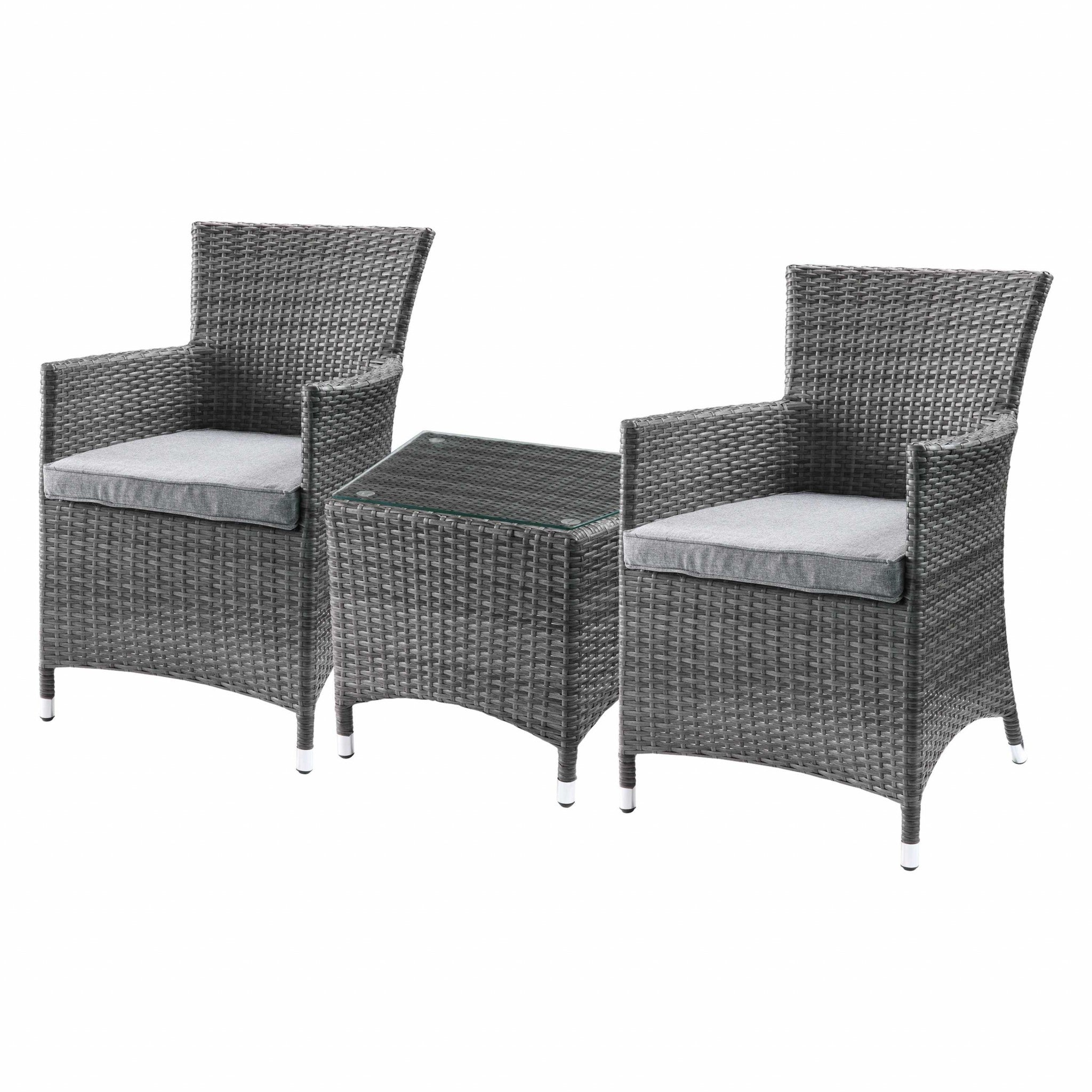 3 Piece Gray Outdoor Seating Set