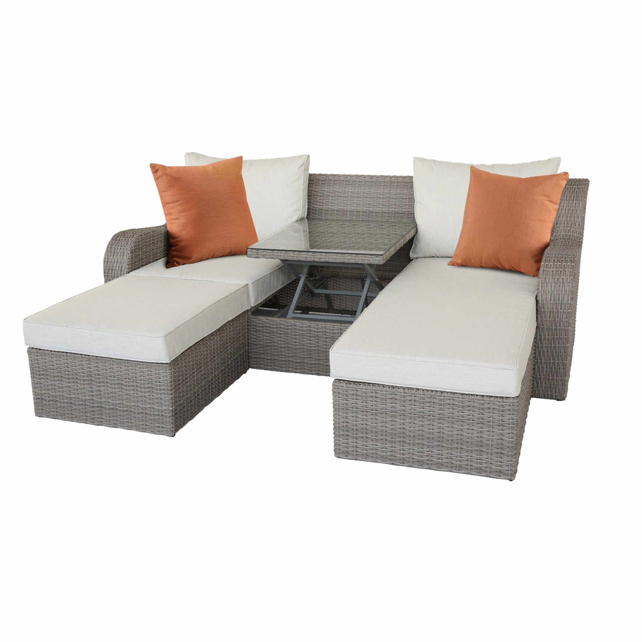 Outdoor Gray Modular Sofa and Lounger