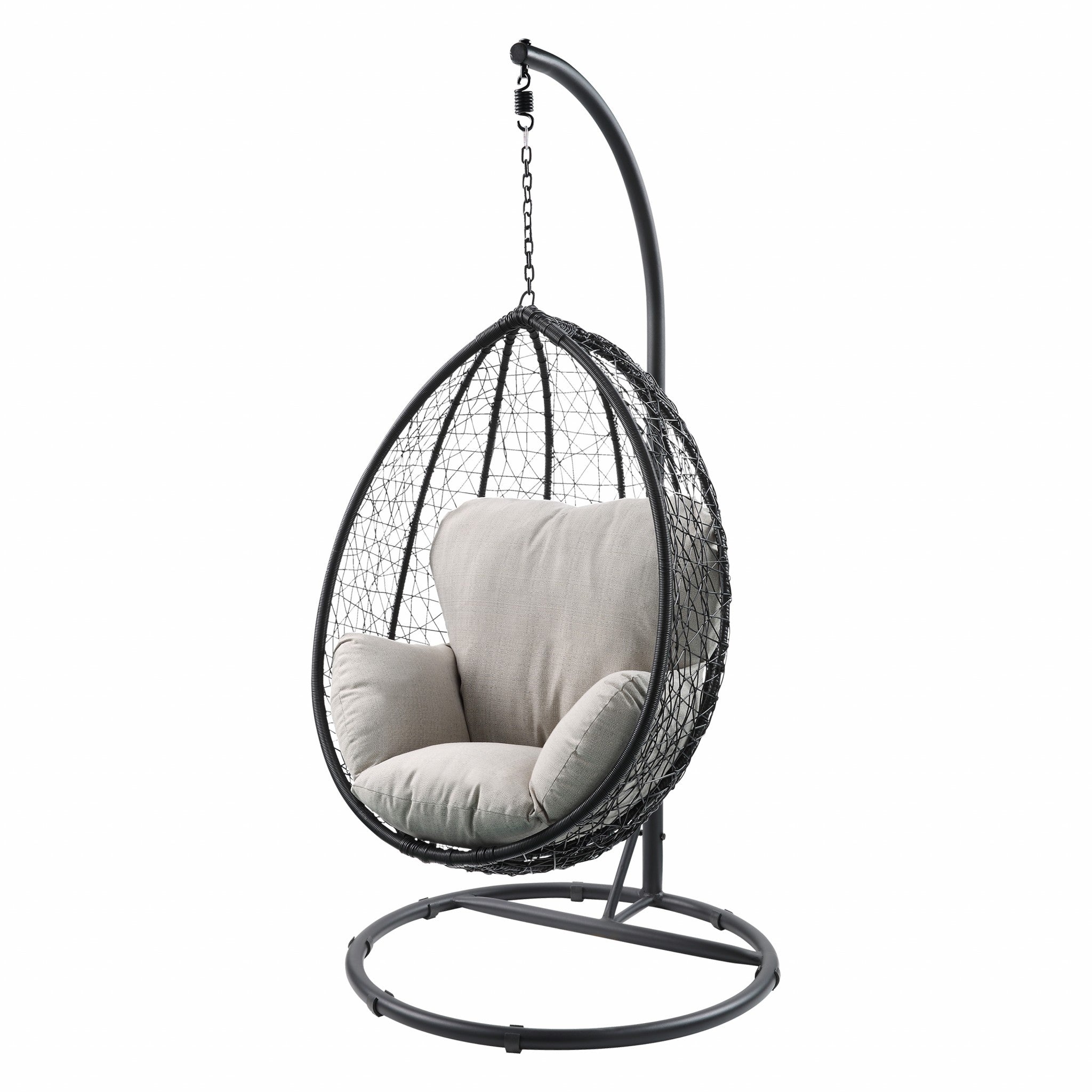 38" Outdoor Metal Swinging Egg Chair