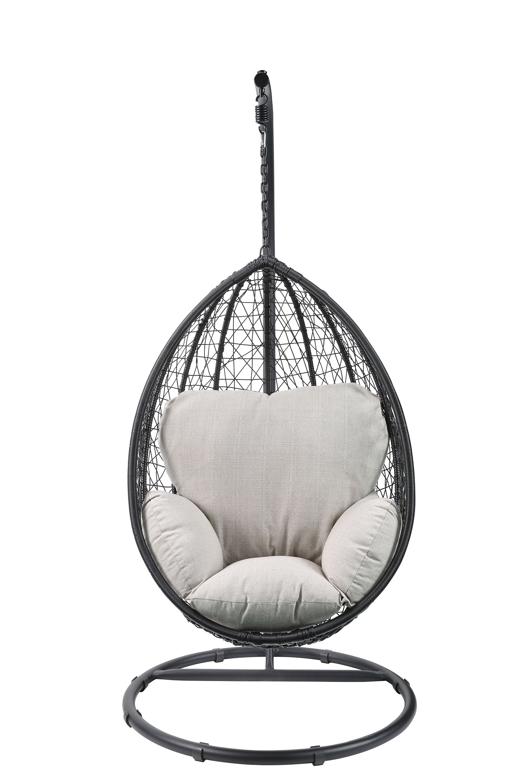 38" Outdoor Metal Swinging Egg Chair