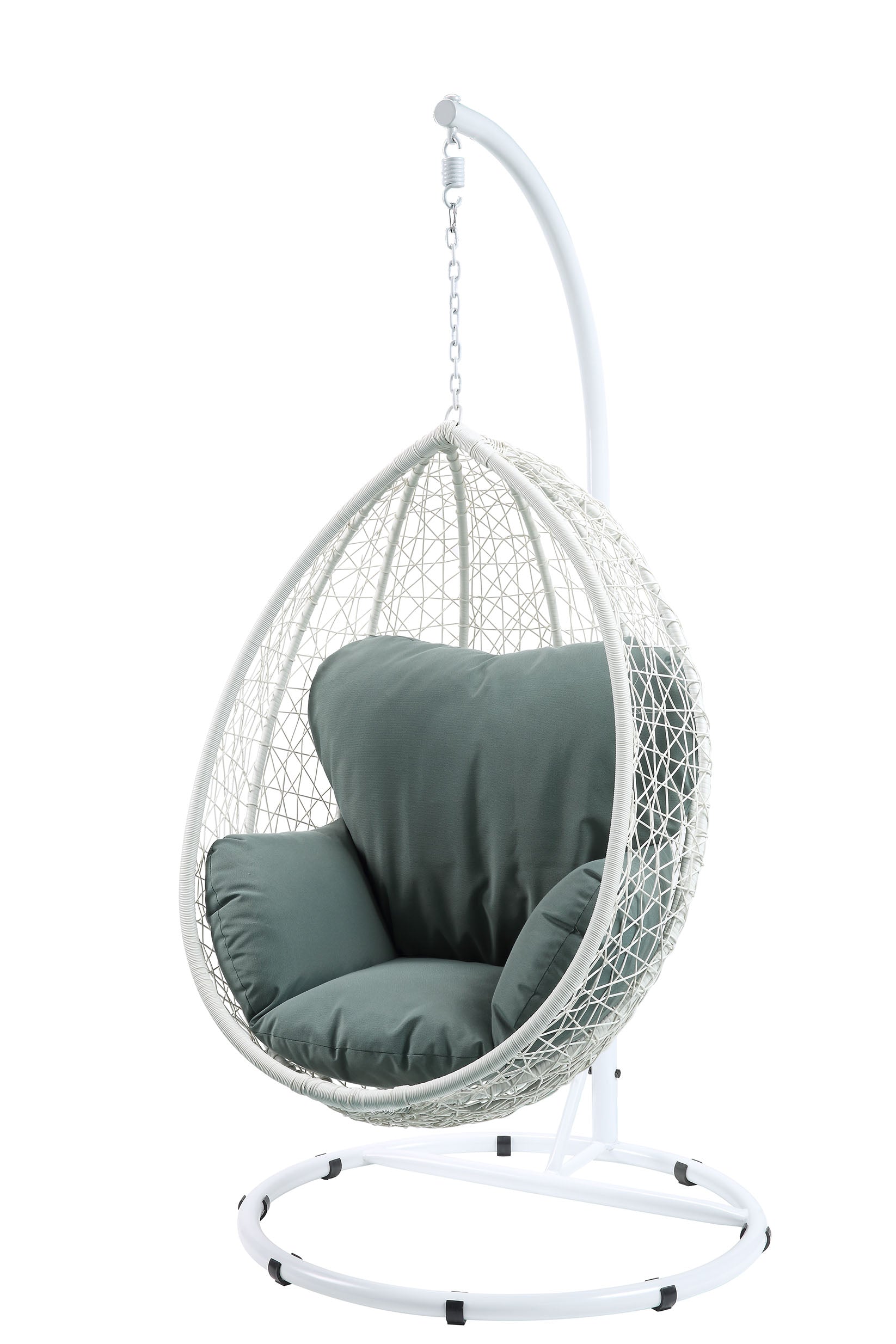 38" Outdoor Metal Swinging Egg Chair