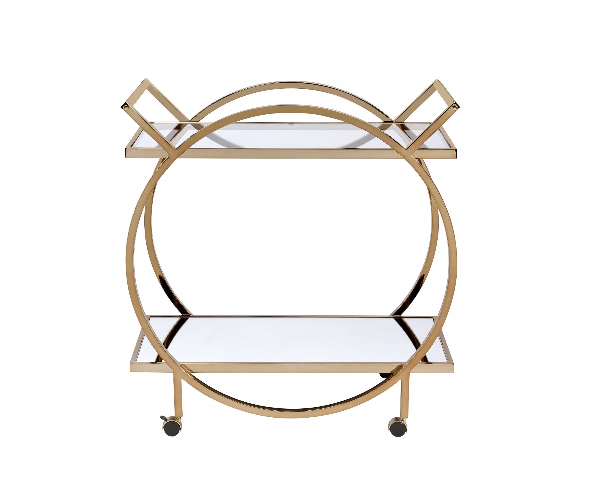 33" Champagne Circle Serving Cart