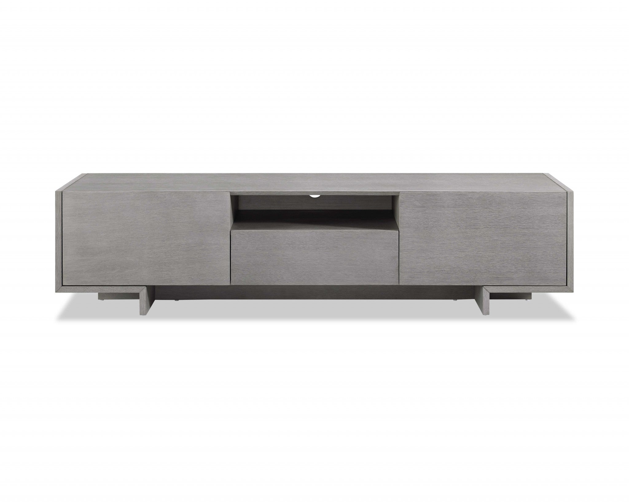 73" Gray Wood Contemporary Entertainment Stand