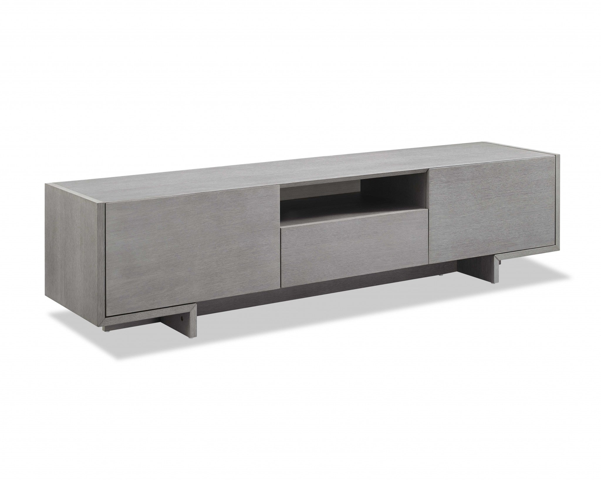 73" Gray Wood Contemporary Entertainment Stand