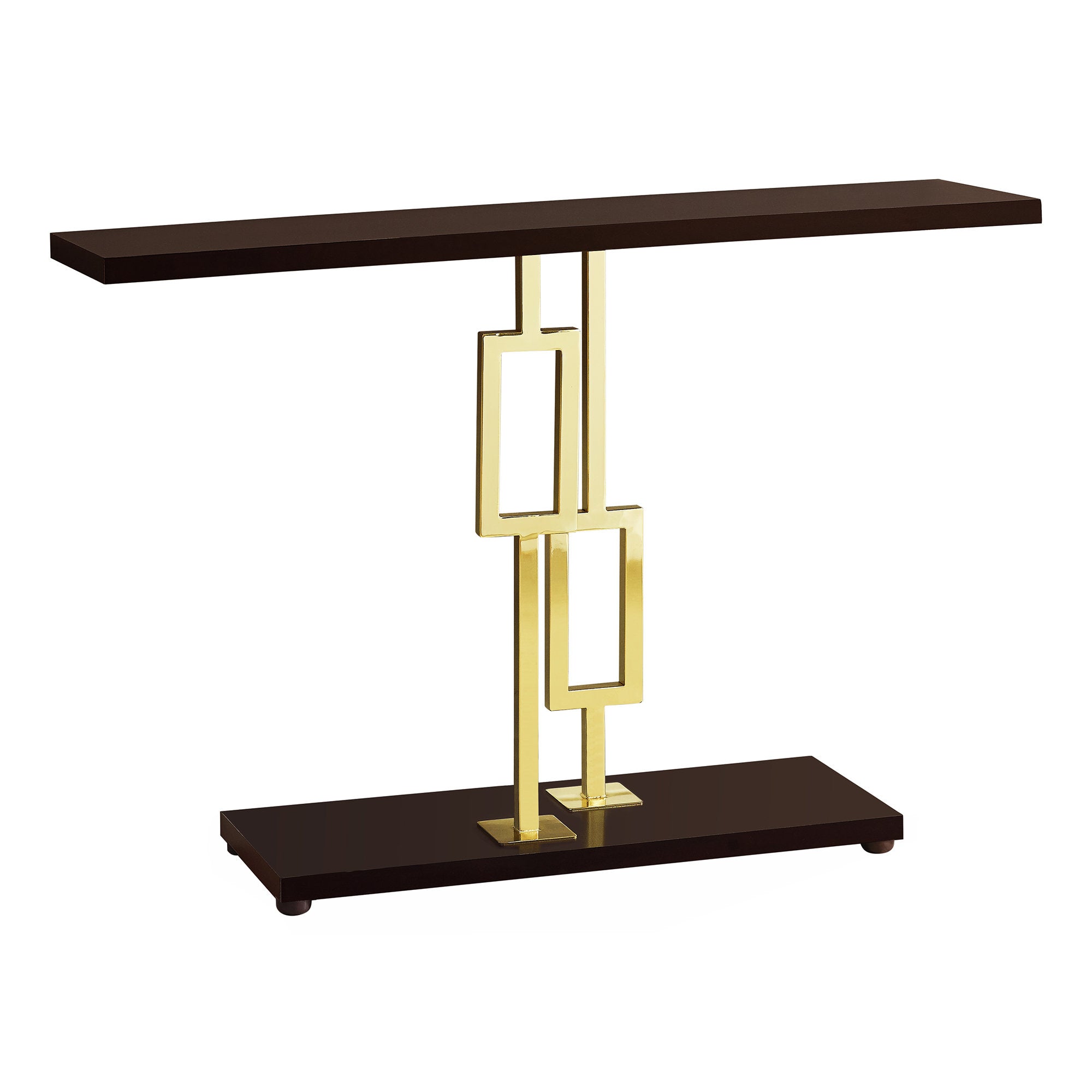 47" Brown and Gold Art Deco Console Table