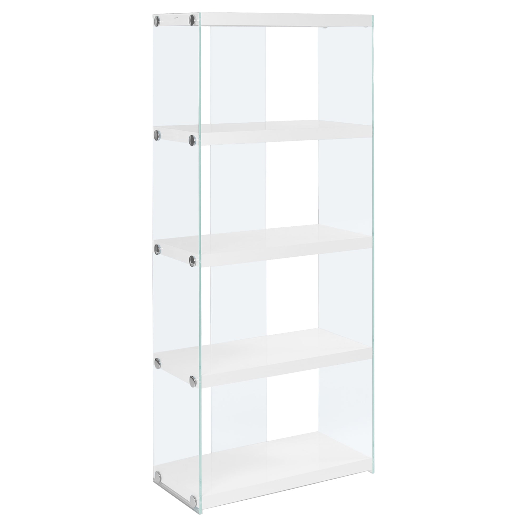 58" Glass and Wood Etagere Bookcase