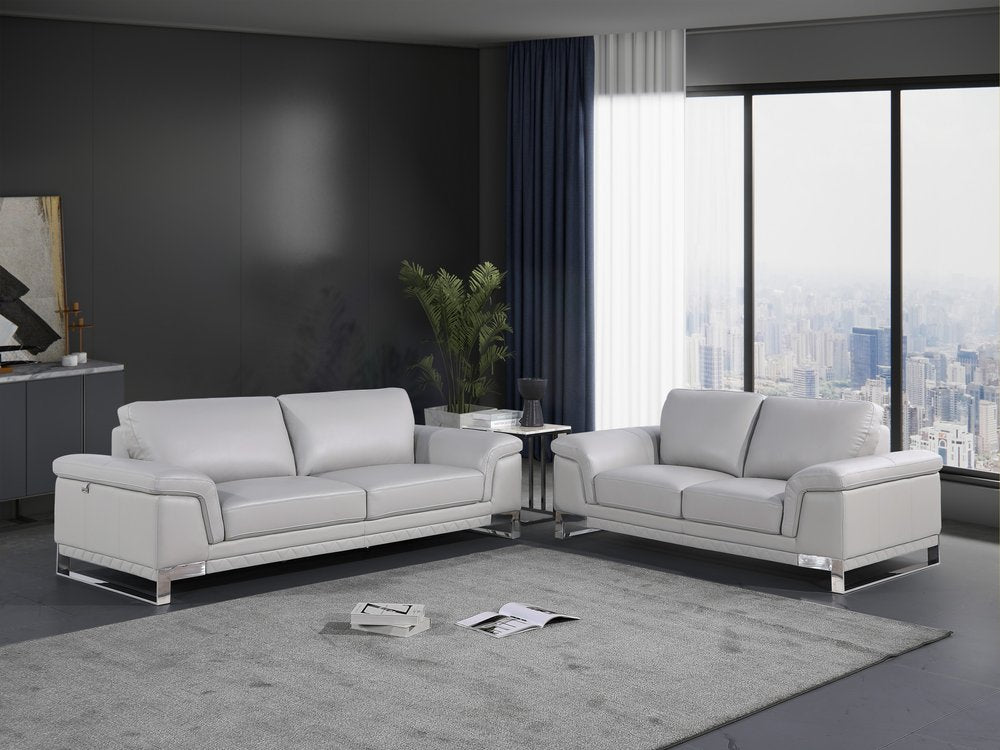 2 Piece Italian Leather Five Person Seating Set