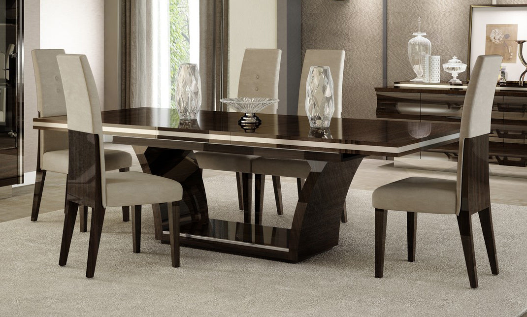 98" Dark Brown Wood Pedestal Dining Table