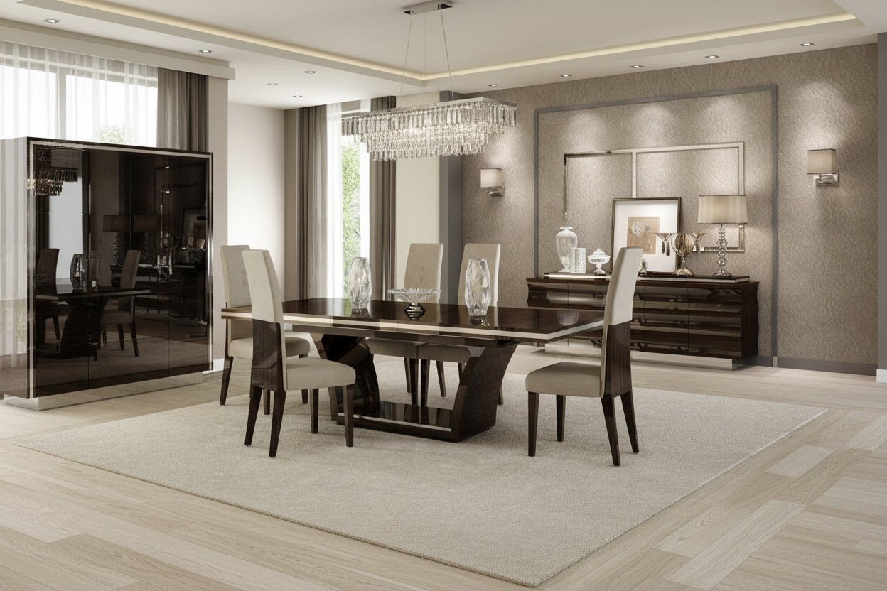 98" Dark Brown Wood Pedestal Dining Table