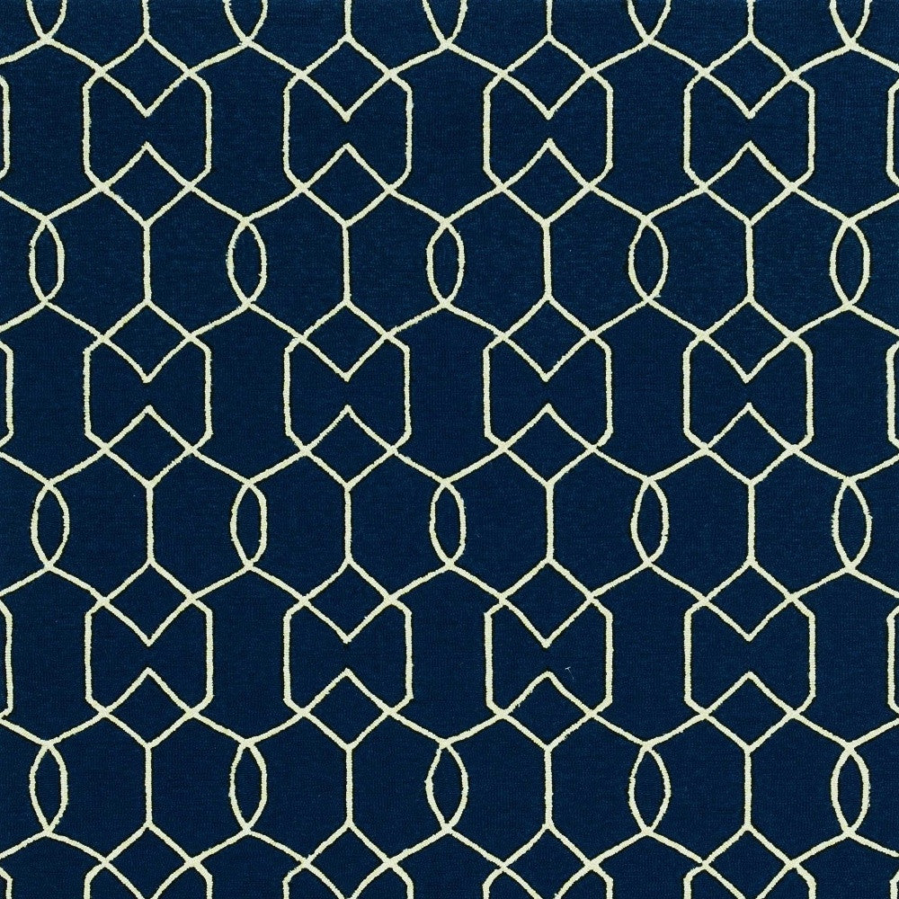 Navy Blue Chain-link Indoor/Outdoor rug