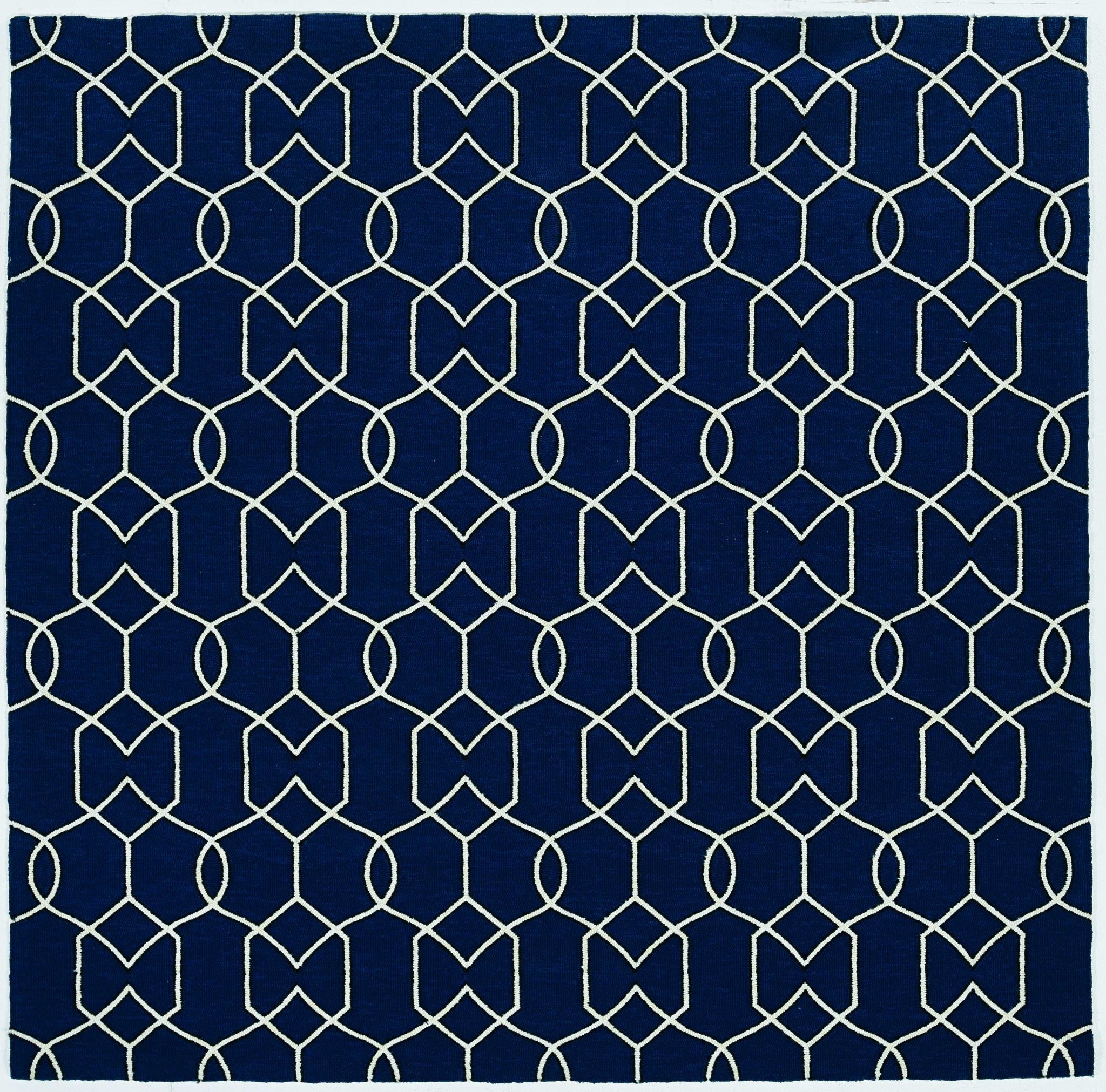 Navy Blue Chain-link Indoor/Outdoor rug