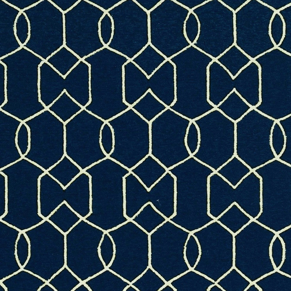 Navy Blue Chain-link Indoor/Outdoor rug