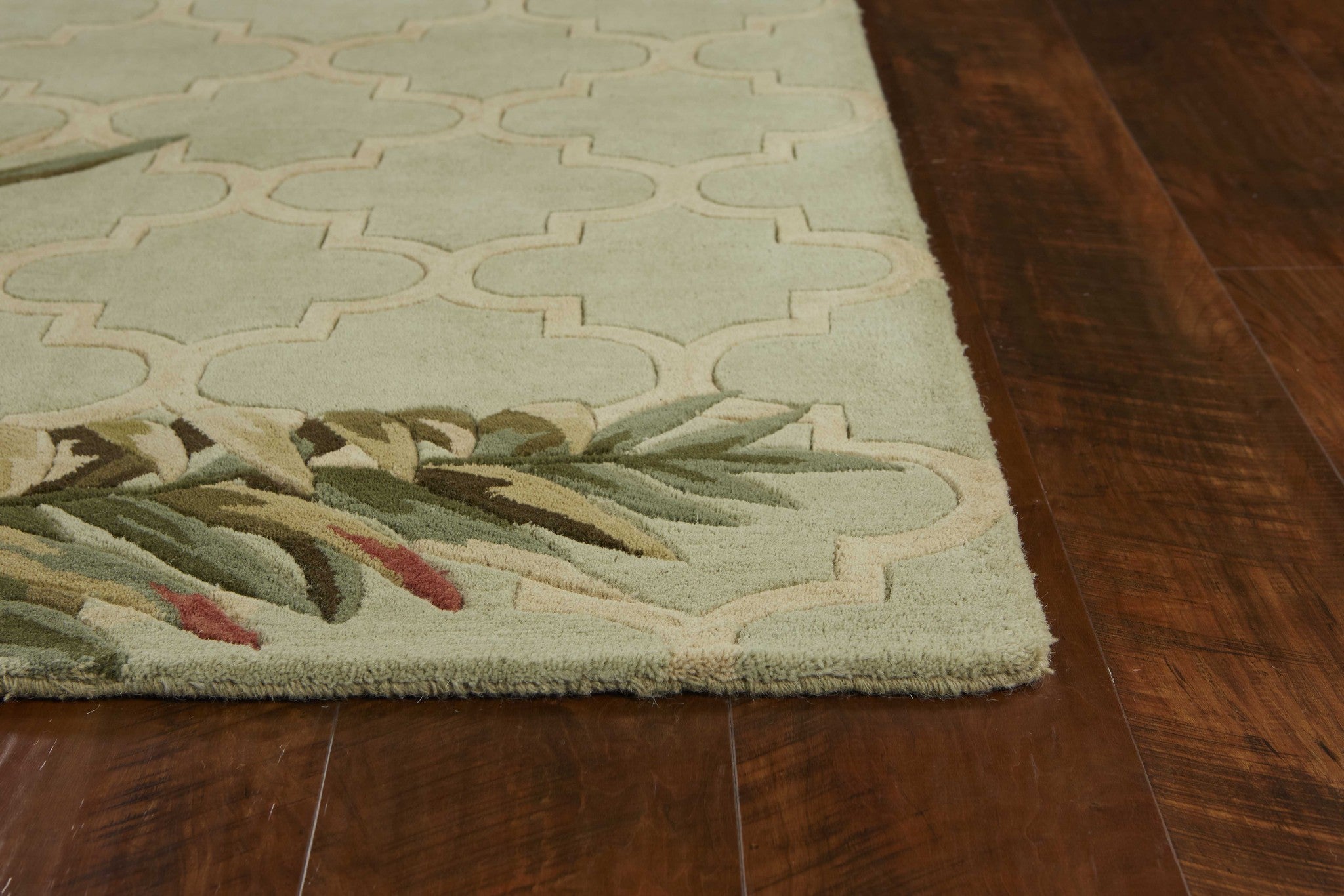 Sage Green Tropical Quatrefoil Area Rug