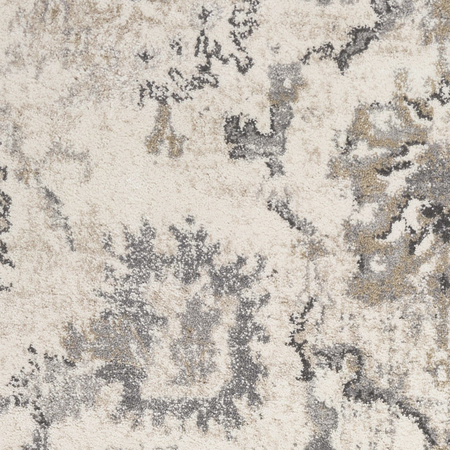 Ivory Distressed Floral Traditional Area Rug