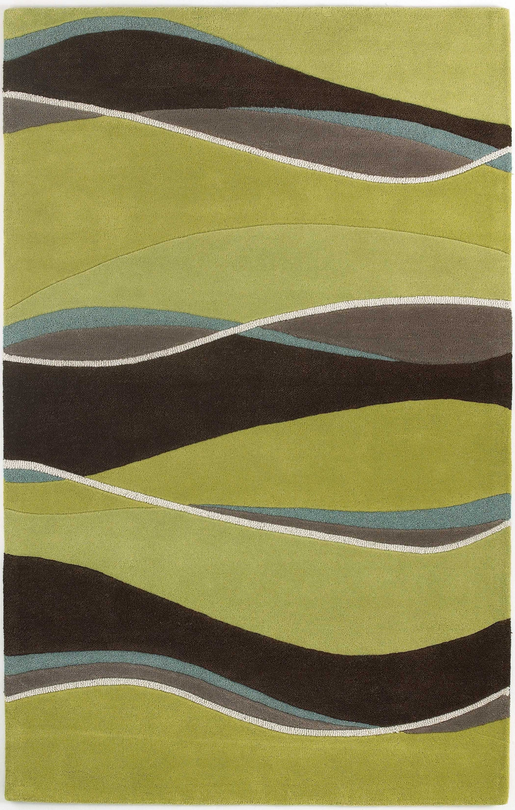 Lime and Mocha Wave Rug