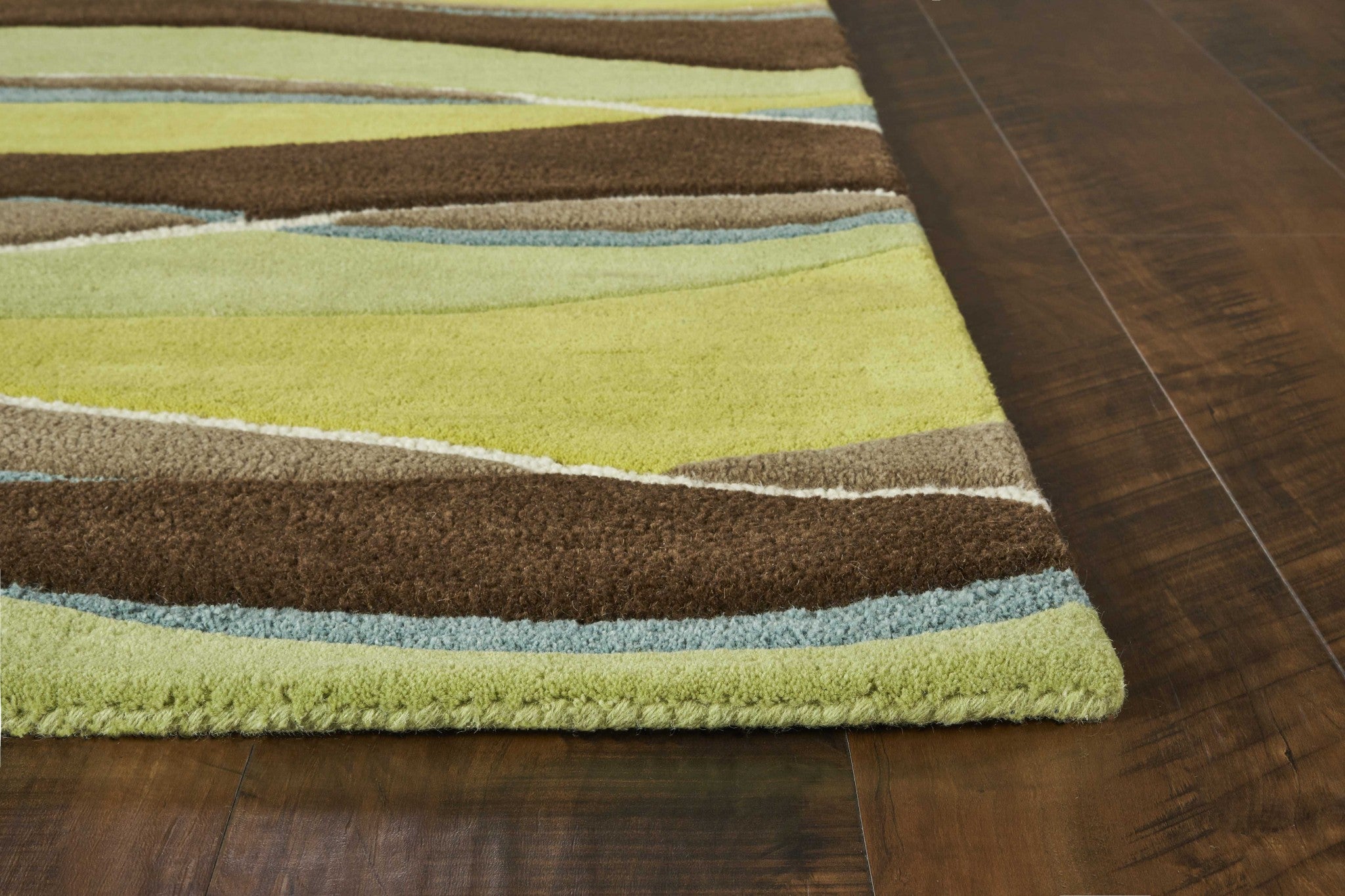 Lime and Mocha Wave Rug