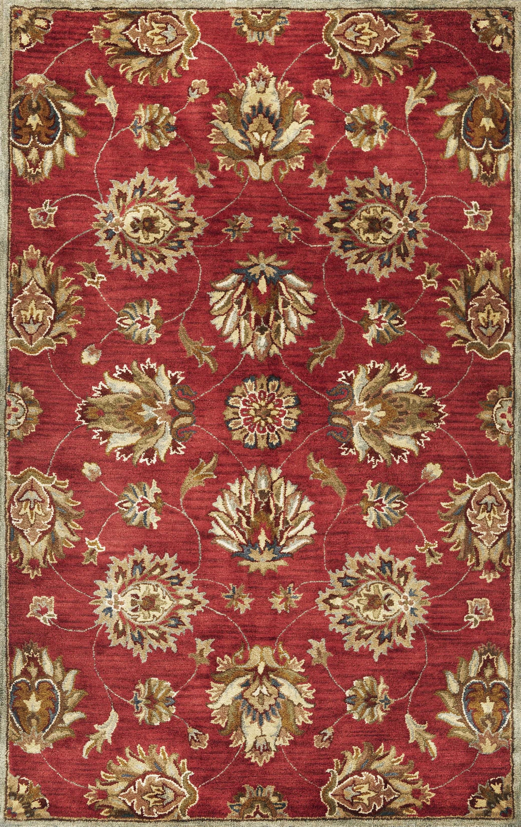 Red Wool Traditional Rug