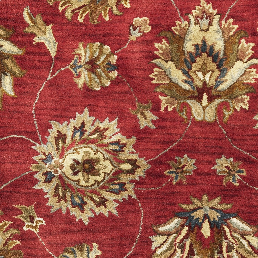 Red Wool Traditional Rug