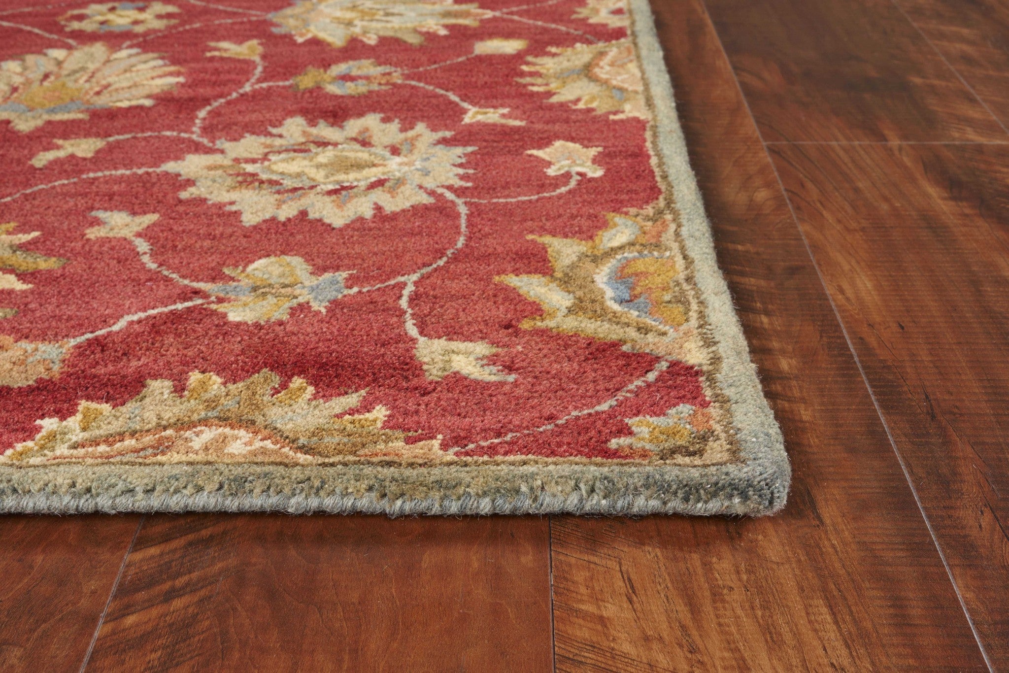 Red Wool Traditional Rug