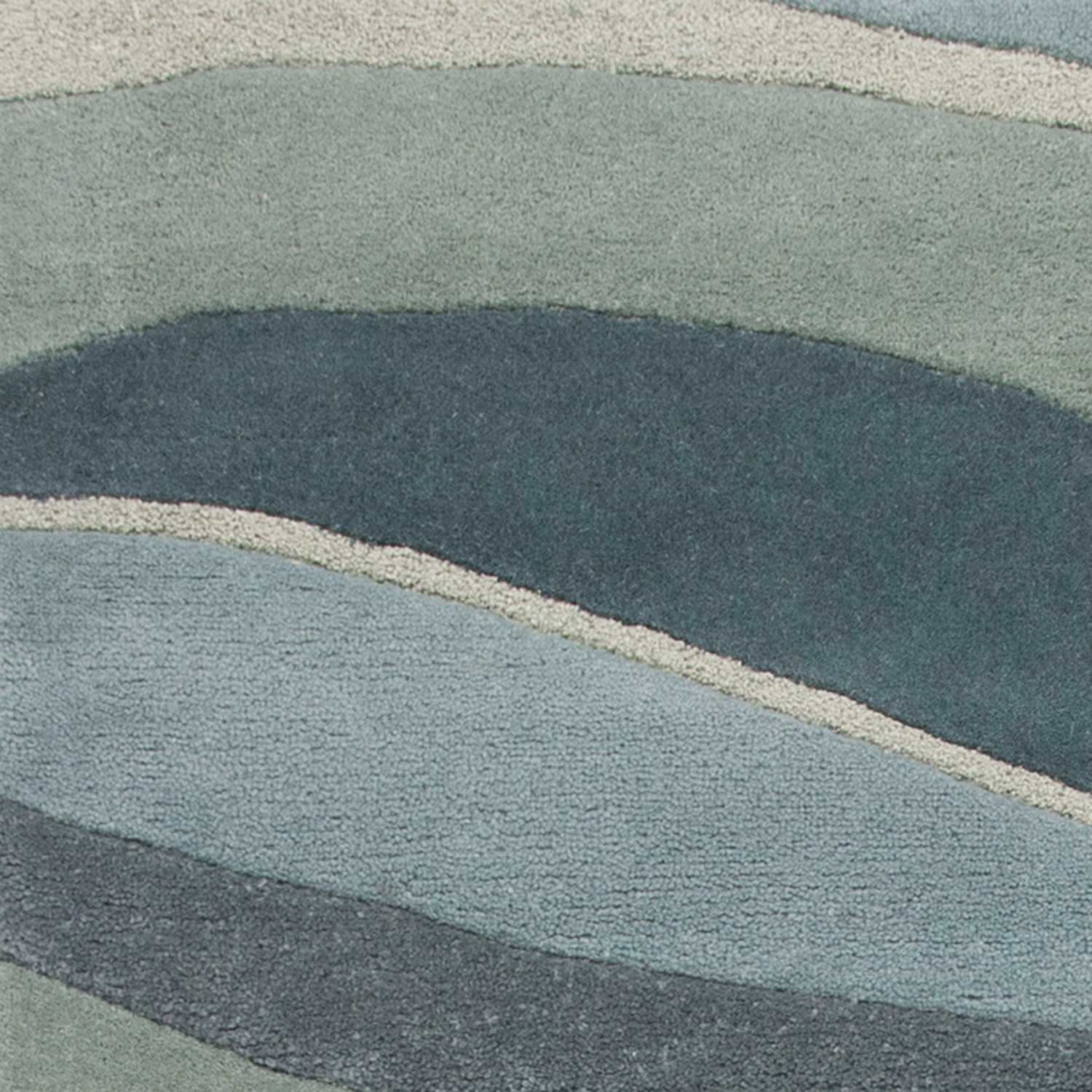 Ocean Blue Teal Abstract Waves Area Rug