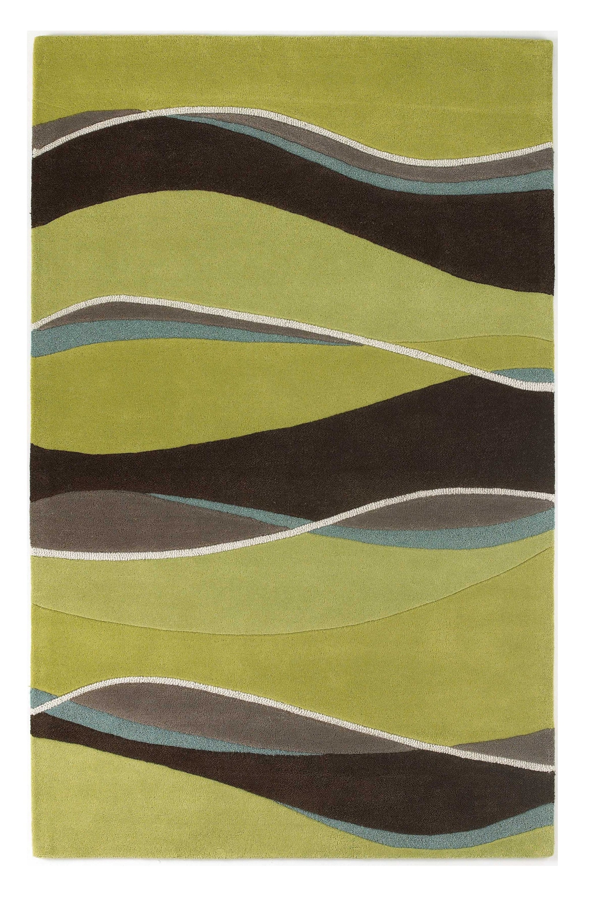 Lime and Mocha Wave Rug