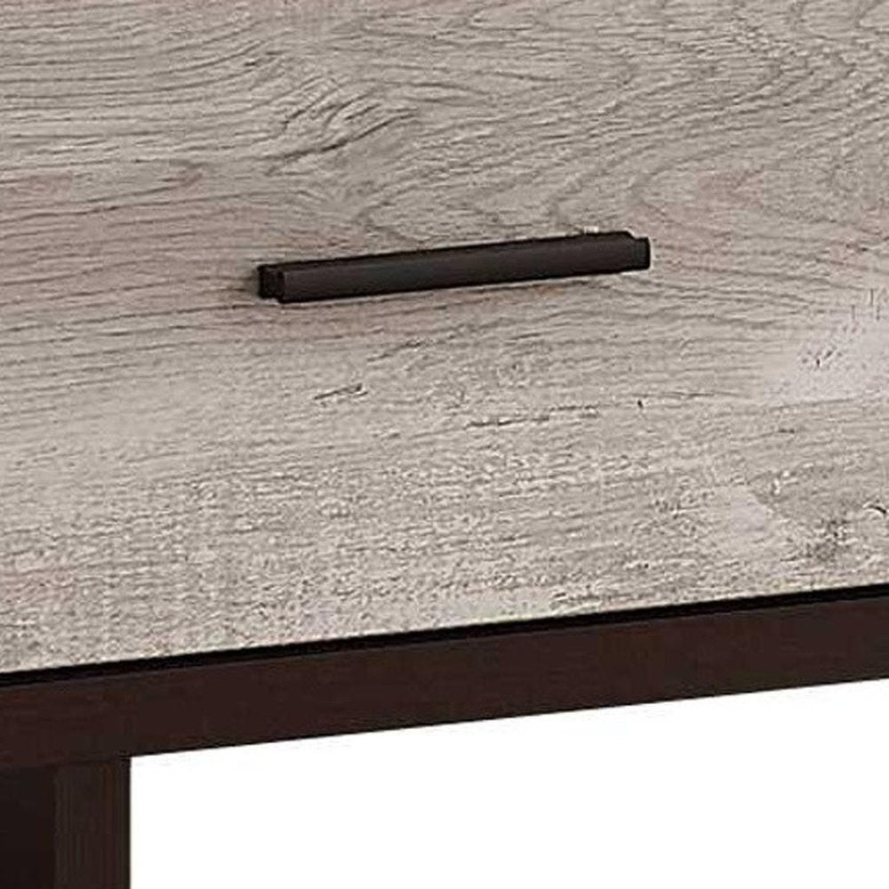 47" Brown and Gray Platform Entertainment Console with Cabinets