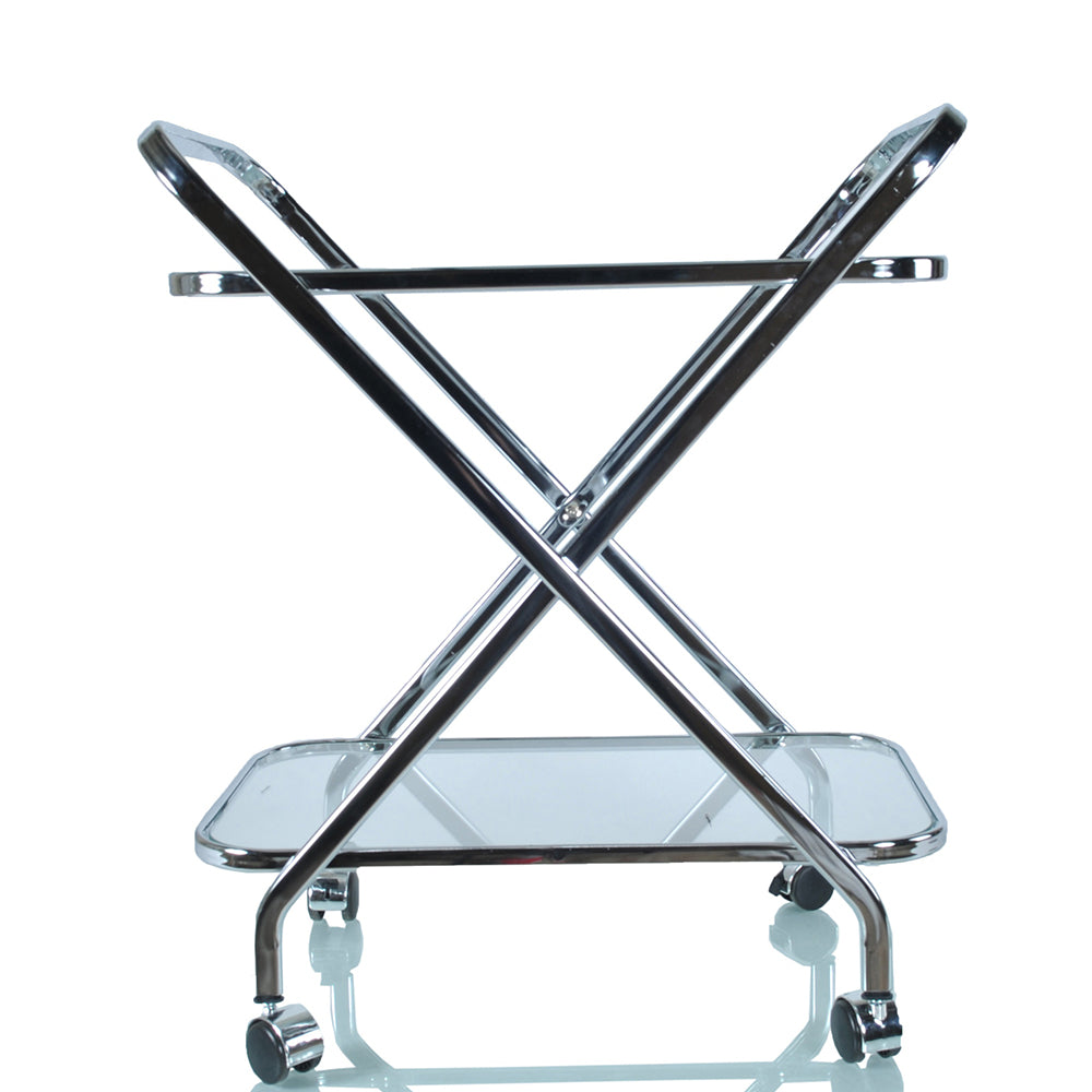 26" Chrome X Bar Cart