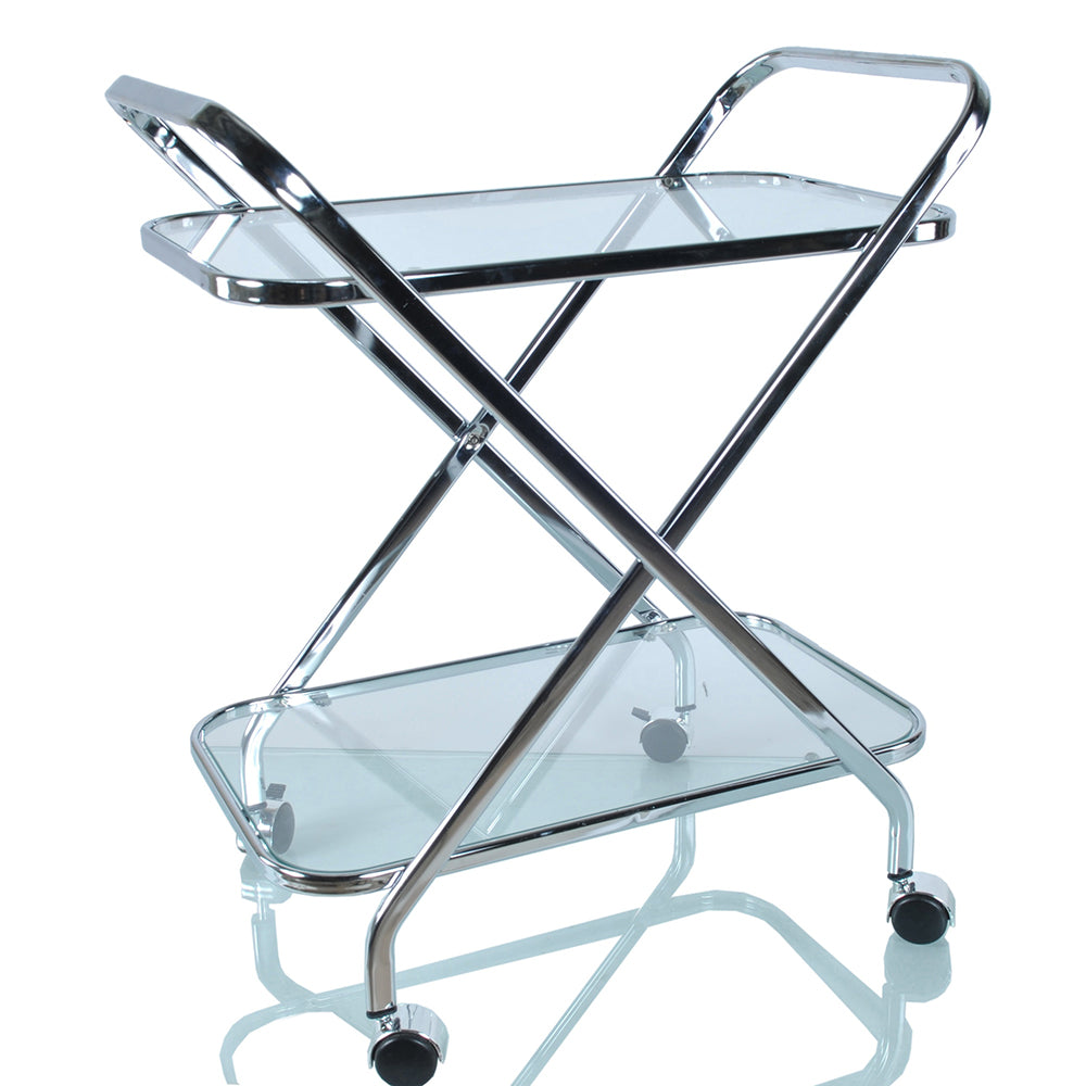 26" Chrome X Bar Cart